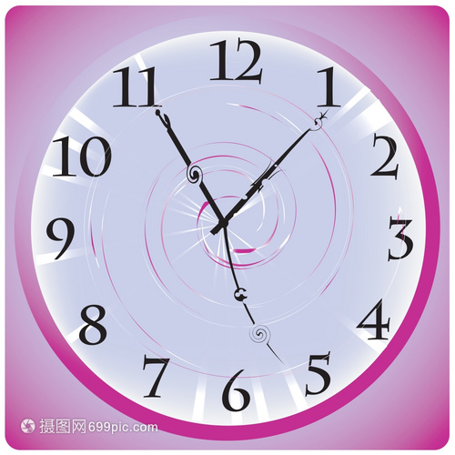 紫色桌面時鐘矢量藝術 時間之美的數字定格